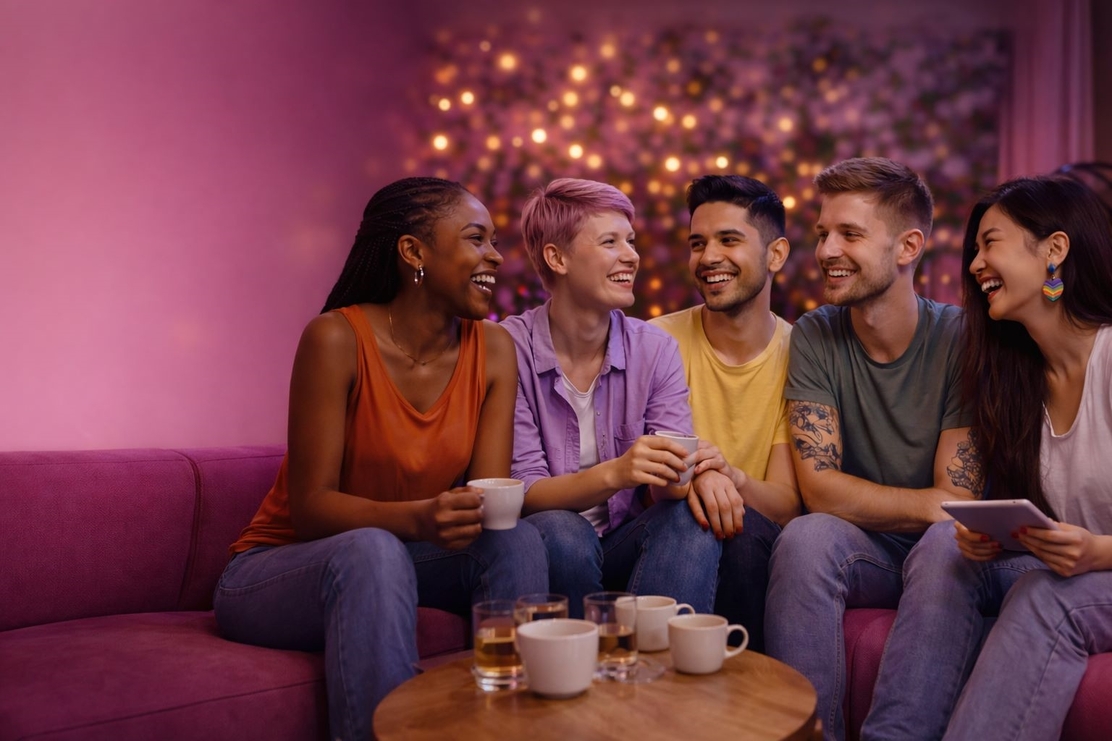 Offener Real-Talk-Abend für junge Erwachsene im Telekom Shop Bad Homburg. Austausch über Identität, Social Media und das Leben in der digitalen Welt – ehrlich, respektvoll und ohne Filter.
